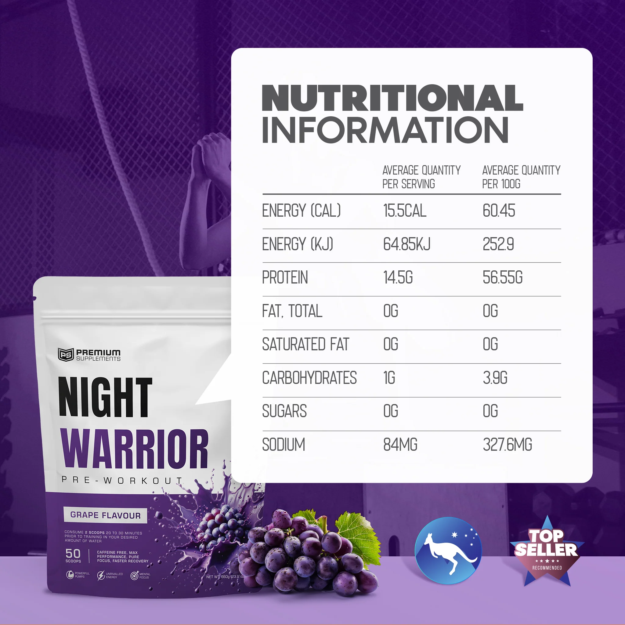 Night warrior Caffeine-free Pre-workout - Image 5
