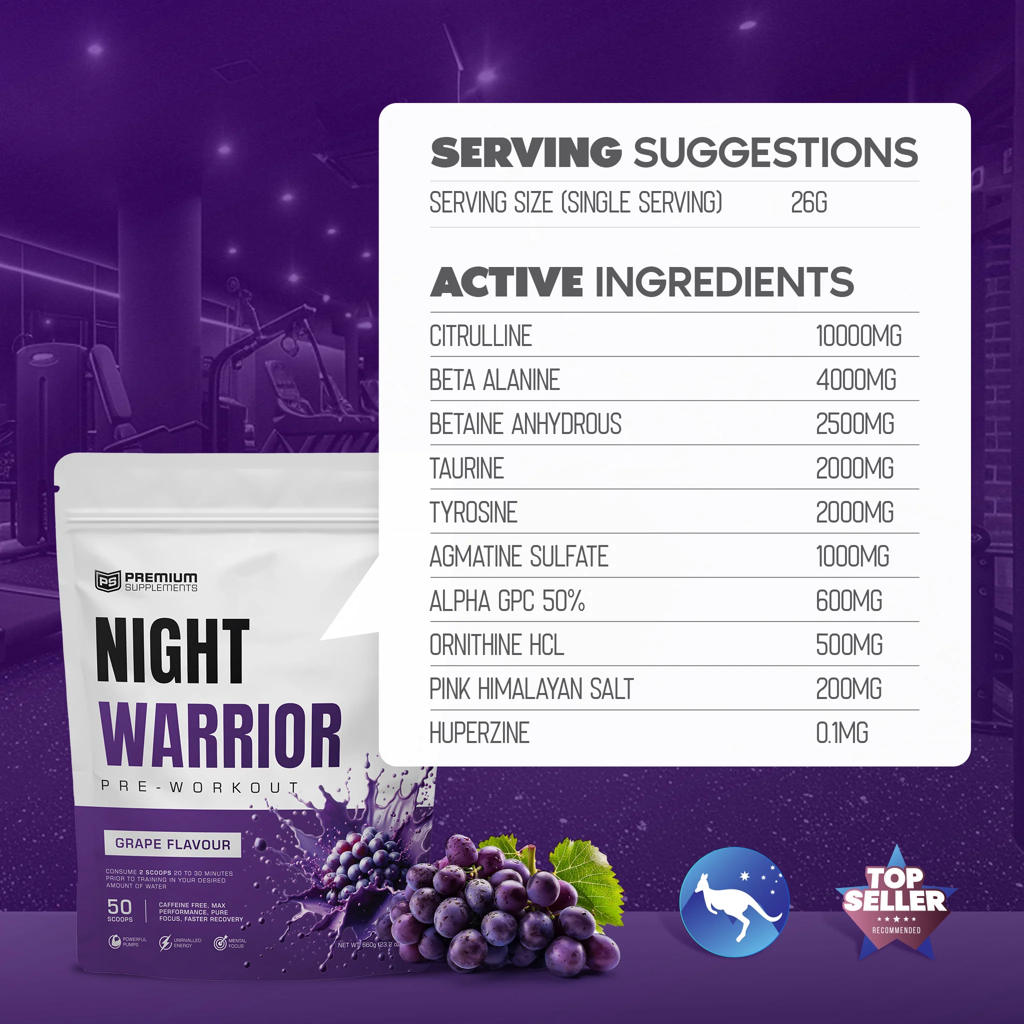 Night warrior Caffeine-free Pre-workout - Image 6