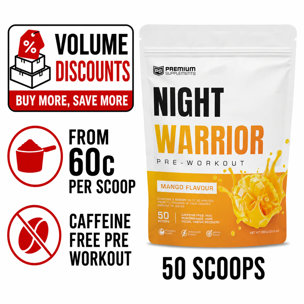 Night warrior Caffeine-free Pre-workout - Image 7