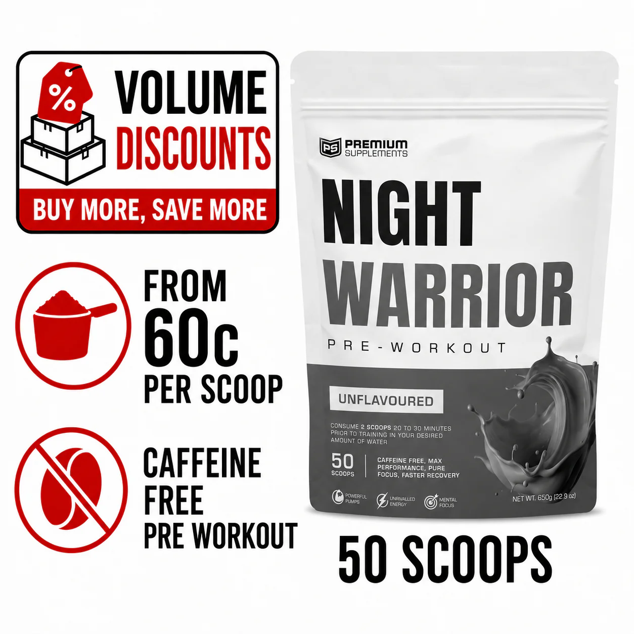 Night warrior Caffeine-free Pre-workout - Image 9