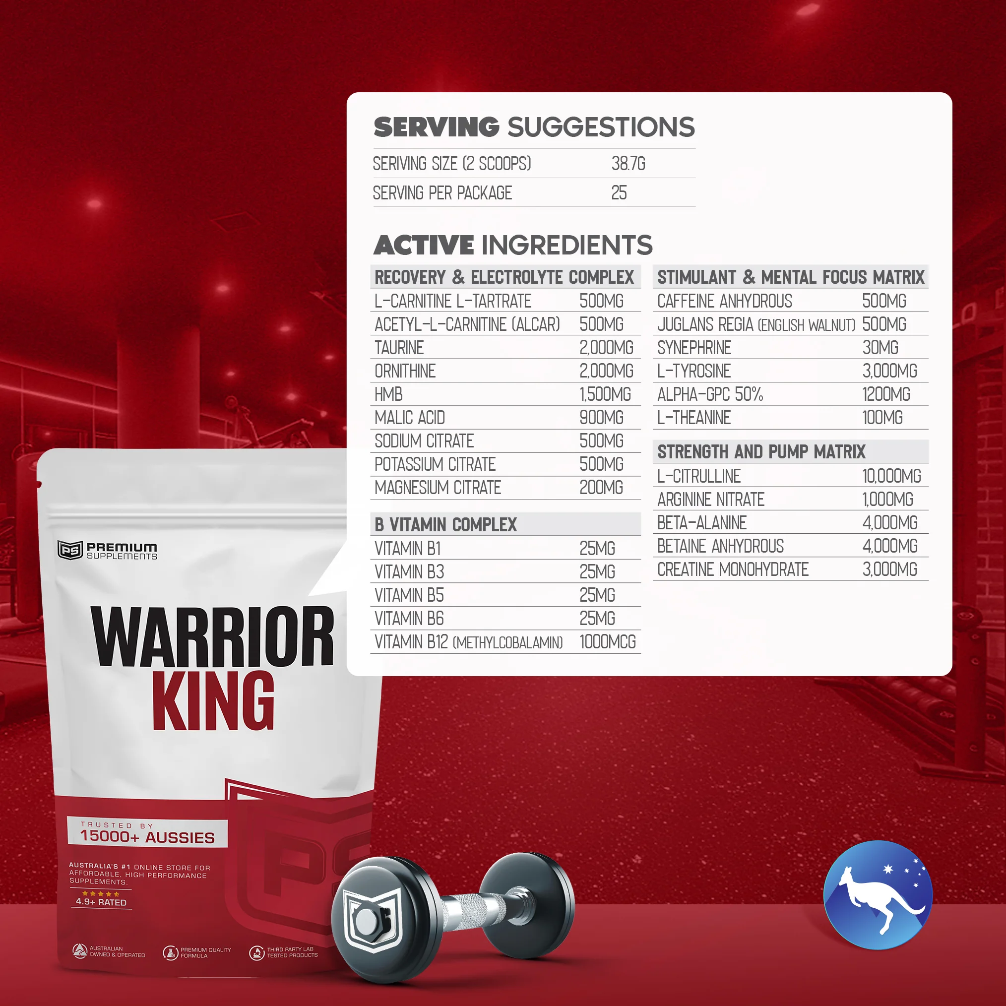 Warrior KING Ultra High-Stim Pre-workout - Image 3